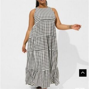 Torrid Black and White Gingham Maxi Dress 4x